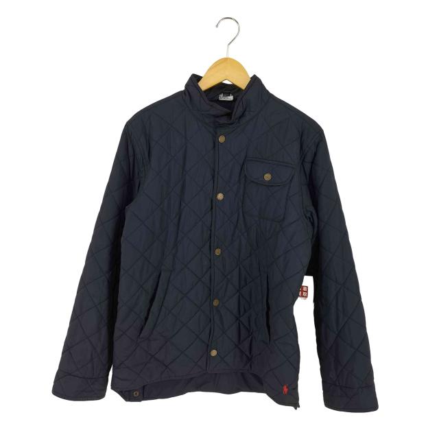 美品リバーシブルネイビー キルティングPOLOゴルフジャケット POLO BCS 紺ブレ メンズ ストレッチ ジャケット 金ボタン 秋 春