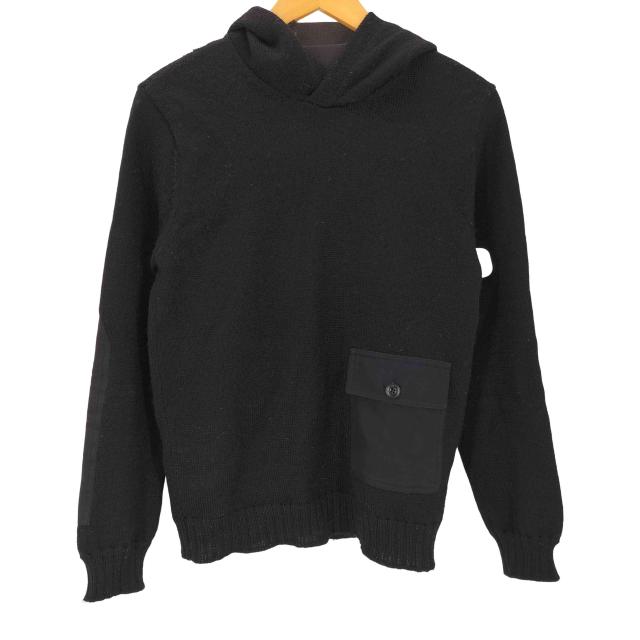 HYSTERIC GLAMOUR(ヒステリックグラマー) ポケット付き エルボーパッチ ミリタリー コマンド ニット フーディー パーカー メンズ JPN：S 【中古】【ブランド古着バズストア】