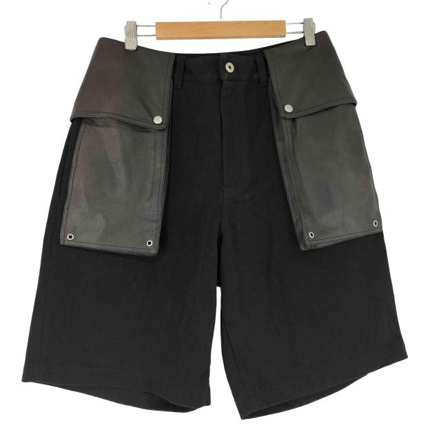 Jent Louis Leather Pocket Baggy Shorts Jent Louis Leather Pocket