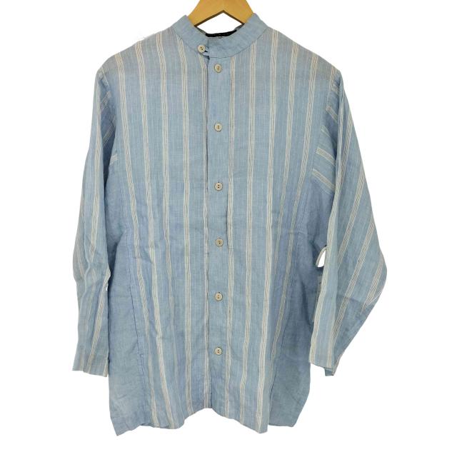 SHIRIN GUILD(シリンギルド) バンドカラ— リネンシャツ メンズ import：S 【中古】【ブランド古着バズストア】