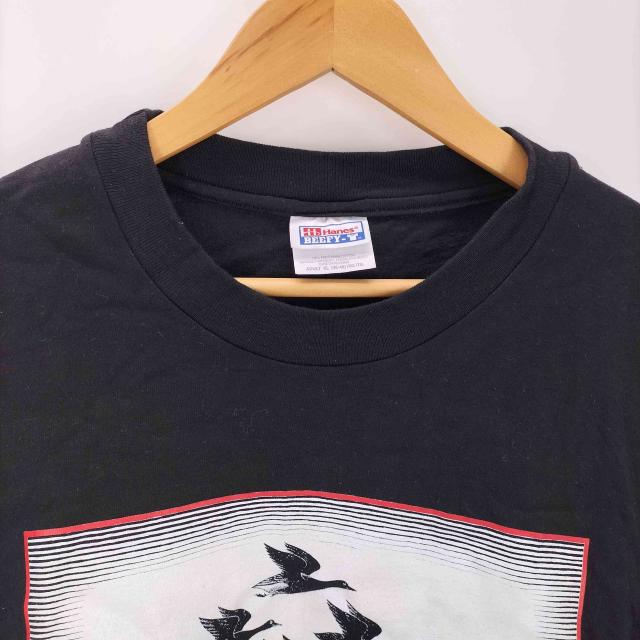USED古着(ユーズドフルギ) 00S Hanes ボディ 二枚タグ 騙し絵 プリント 空と水 Tシャツ メンズ import：XL 【中古】【ブランド古着バズストア】