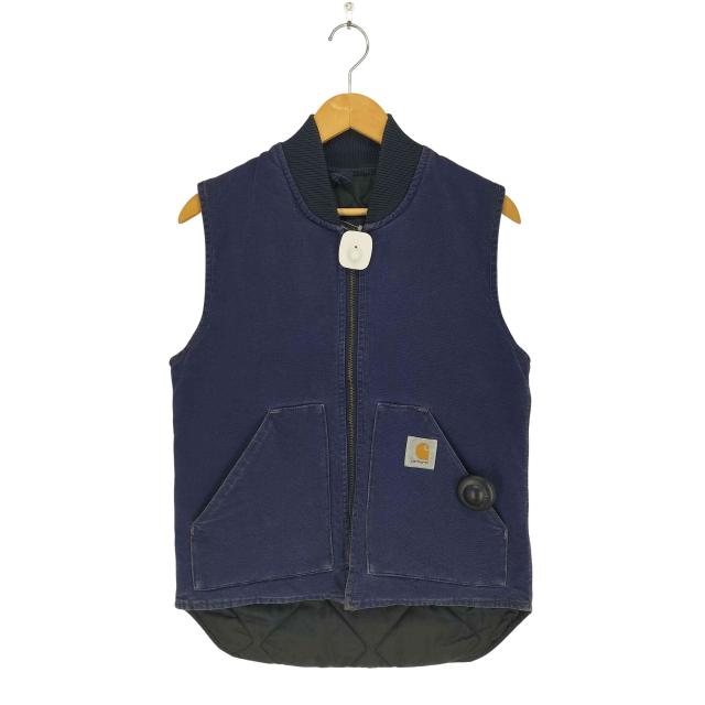 Carhartt(カーハート) USA製 YKKジップ ユニオンチケット 裏地キルティングダックベスト メンズ S【中古】【ブランド古着バズストア】