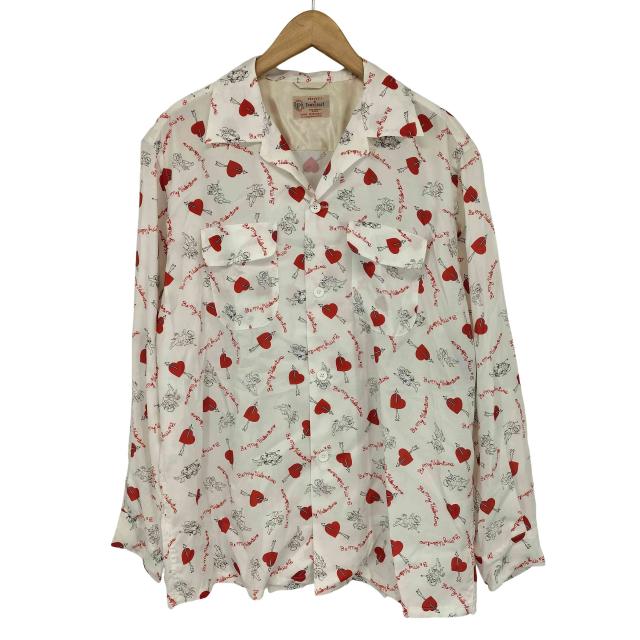 PENNEYS TOWNCRAFT(ペニーズタウンクラフト) 別注 日本製 エンジェルプリント オープンカラー レーヨンシャツ レディース JPN：M 【中古】【ブランド古着バズストア】