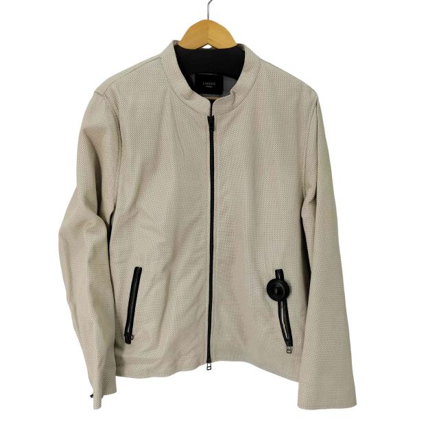 Liugoo Leathers(リューグーレザーズ) 羊革 パンチングレザー シングルライダース 裏地メッシュ メンズ  3L【中古】【ブランド古着バズストア】