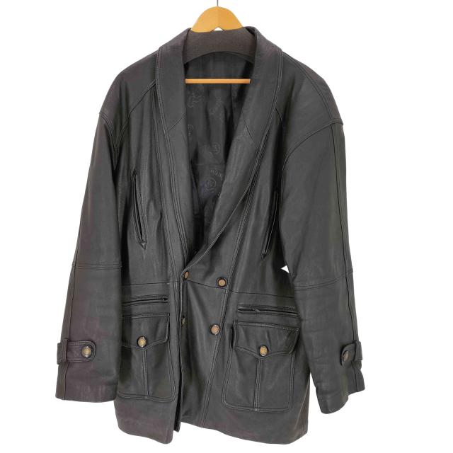 USED古着(ユーズドフルギ) ダブルブレストレザーコート メンズ 表記無 【中古】【ブランド古着バズストア】