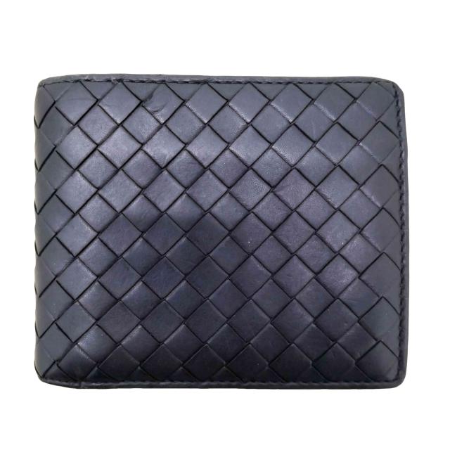 BOTTEGA VENETA(ボッテガヴェネタ) イタリア製 イントレチャート 2つ折り レザーウォレット 財布 メンズ 表記無 【中古】【ブランド古着バズストア】
