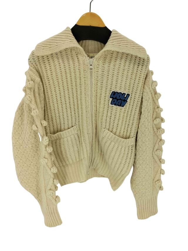 holiday(ホリデイ) 25AW WOOL PONPON ZIP-UP KNIT JACKET  レディース ONE SIZE 【中古】【ブランド古着バズストア】