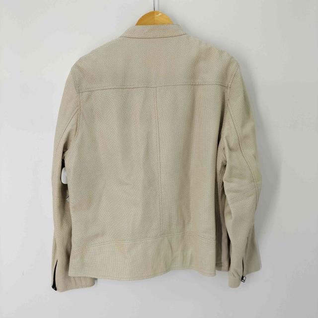 Liugoo Leathers(リューグーレザーズ) 羊革 パンチングレザー シングルライダース 裏地メッシュ メンズ 3L【中古】【ブランド古着バズストア】_1