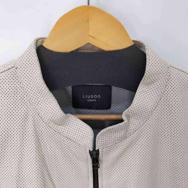 Liugoo Leathers(リューグーレザーズ) 羊革 パンチングレザー シングルライダース 裏地メッシュ メンズ 3L【中古】【ブランド古着バズストア】_2