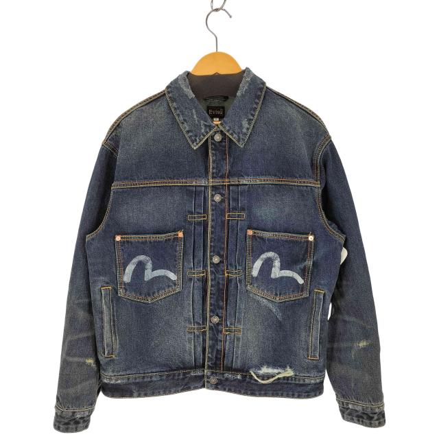 EVISU(エヴィス) 25AW GDC ウォッシュド リラックスフィット デニムジャケット メンズ import：M 【中古】【ブランド古着バズストア】