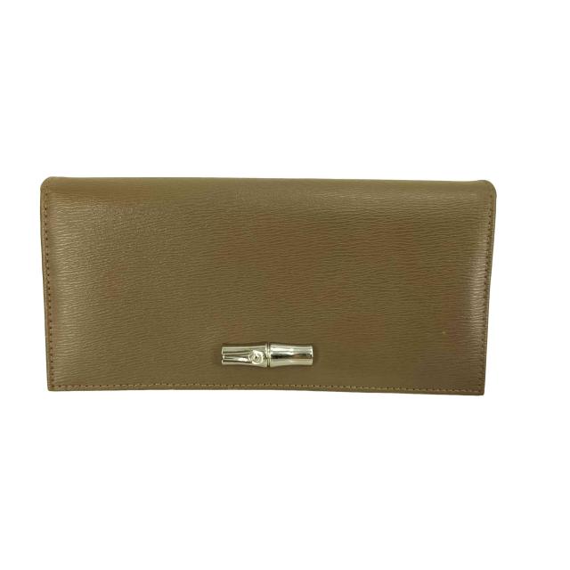 LONGCHAMP(ロンシャン) ROSEAU LONG WALLET フラップ 長財布 レディース 表記無 【中古】【ブランド古着バズストア】