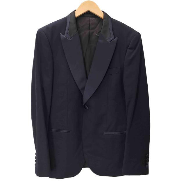 Paul Smith LONDON(ポールスミスロンドン) SOHO ライン 裏地ドット サテン ラペル タキシード ドレス テーラード ジャケット メンズ import：L 【中古】【ブランド古着バズストア】