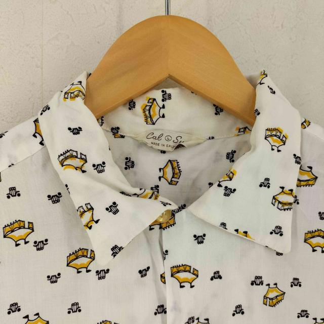 USED古着(ユーズドフルギ) {{CAL-SUN}} 50S 総柄 OPEN COLLAR SHIRT  メンズ import：L 【中古】【ブランド古着バズストア】 USED古着(ユーズドフルギ) {{CAL-SUN}} 50S 総柄 OPEN COLLAR SHIRT メンズ