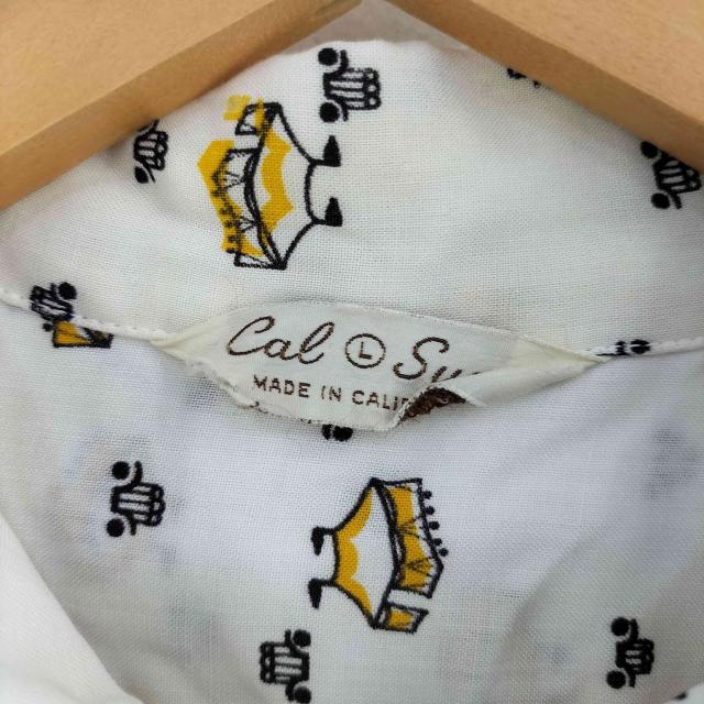 USED古着(ユーズドフルギ) {{CAL-SUN}} 50S 総柄 OPEN COLLAR SHIRT メンズ