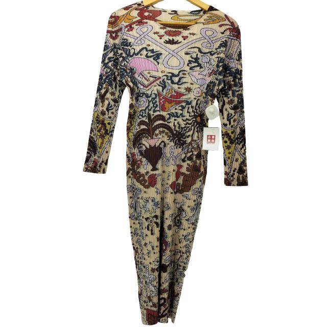 USED古着(ユーズドフルギ) 総柄 プリーツ マキシワンピース レディース 表記無 【中古】【ブランド古着バズストア】