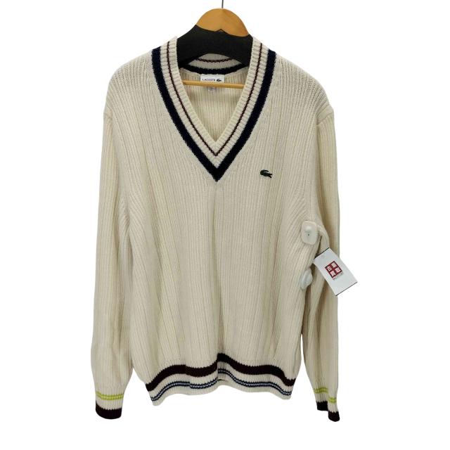 LACOSTE(ラコステ) Vネックリブニットセーター メンズ import：L 【中古】【ブランド古着バズストア】