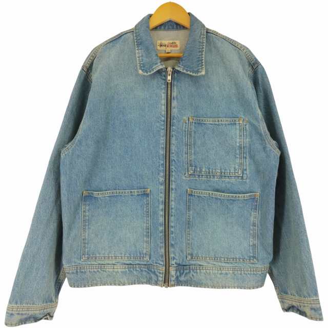 Stussyステューシー AW Denim Zip Work Jacket OVERDYED メンズ