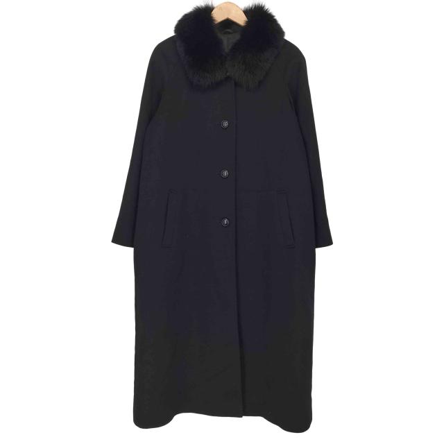 USED古着(ユーズドフルギ) フォックスファー付カシミヤ100ステンカラーコート レディース  11AR【中古】【ブランド古着バズストア】