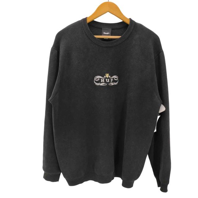 HUF(ハフ) 25AW WORLDWIDE CLOTHIERS SWEATER 綿織物 編み物 プルオーバー メンズ import：L 【中古】【ブランド名古着バズストア】