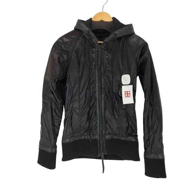 AKM(エーケイエム) LAMB LEATHER NYLON COMBINATION HOODED JKT Y2K メンズ JPN：M 【中古】【ブランド古着バズストア】