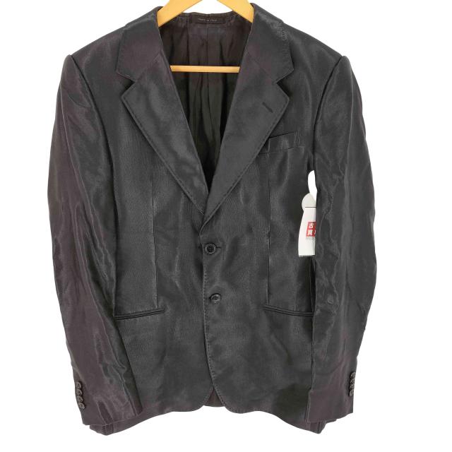 EMPORIO ARMANI(エンポリオアルマーニ) サテンライク 2B シングル テーラードジャケット メンズ EUR：52 【中古】【ブランド古着バズストア】