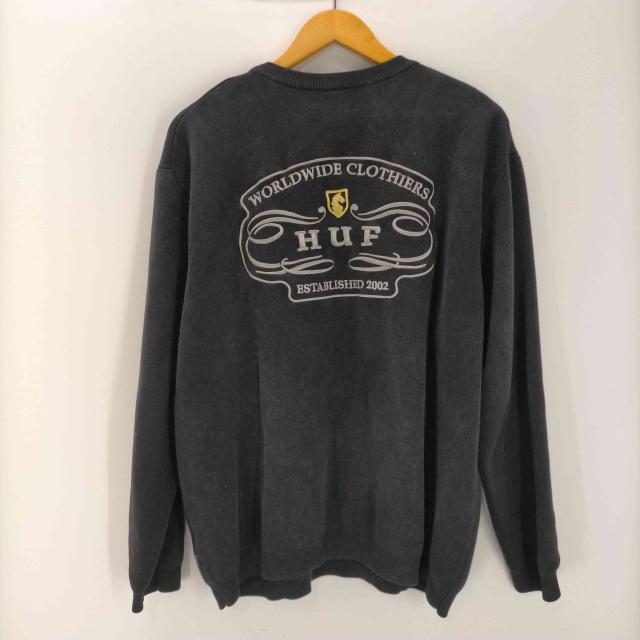 HUF(ハフ) 25AW WORLDWIDE CLOTHIERS SWEATER 綿織物 編み物 プルオーバー メンズ import：L 【中古】【ブランド名古着バズストア】