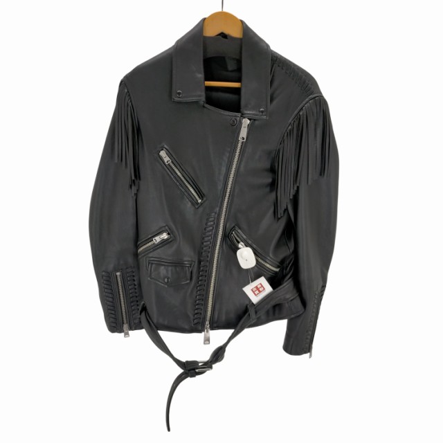 ALLSAINTS(オールセインツ) フリンジ カウレザーダブルライダースジャケット レディース JPN：XS  【中古】【ブランド古着バズストア】｜au PAY マーケット