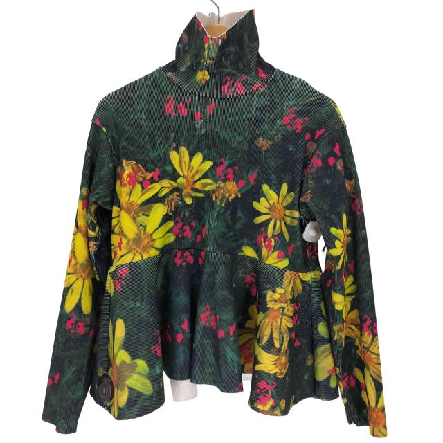 NON TOKYO(ノントーキョー) PRINT RIB HI-NECK TOP / YELLOW