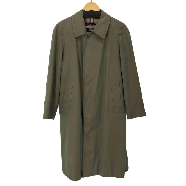 90s 極美品 バーバリー トレンチコート 玉蟲色 比翼 ノバチェック 綿