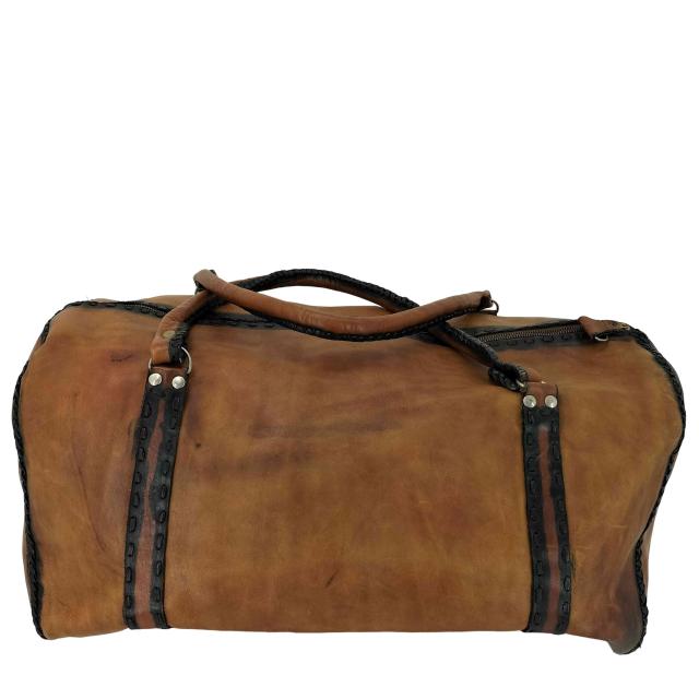 USED古着(ユーズドフルギ) 50S ハンドメイド 片爪ジップ レザー ボストンバック メンズ 表記無 【中古】【ブランド古着バズストア】