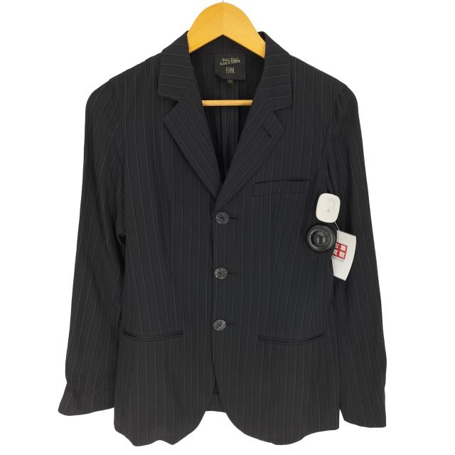 Jean Paul GAULTIER FEMME(ジャンポールゴルチエフェム) ステッチデザイン レーヨン混 ストライプ テーラードジャケット レディース EUR：40 【中古】【ブランド古着バズストア】