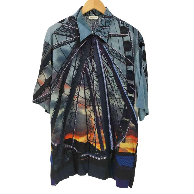 DRIES VAN NOTEN(ドリスヴァンノッテン) 22SS 夜景 グラフィック プリント S/S シャツ 総柄 メンズ import：M 【中古】【ブランド古着バズストア】