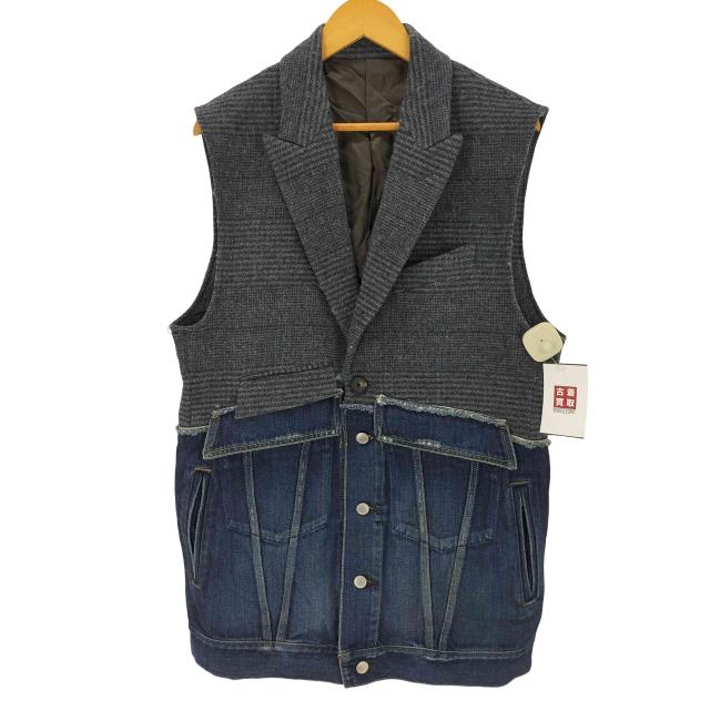 SUBLATIONS(サブレーションズ) DENIM DOCKING TAILORED VEST デニムドッキング テーラードベスト メンズ 2【中古】【ブランド古着バズストア】 25,688円