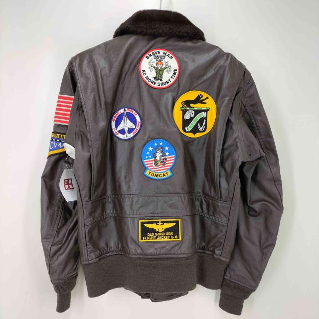U.S.NAVY(ユーエスネイビー) 86年製 紋章 G-1 FLIGHT JACKET なめし革 飛翔 上衣 メンズ US：38 【中古】【ブランド名古着バズストア】