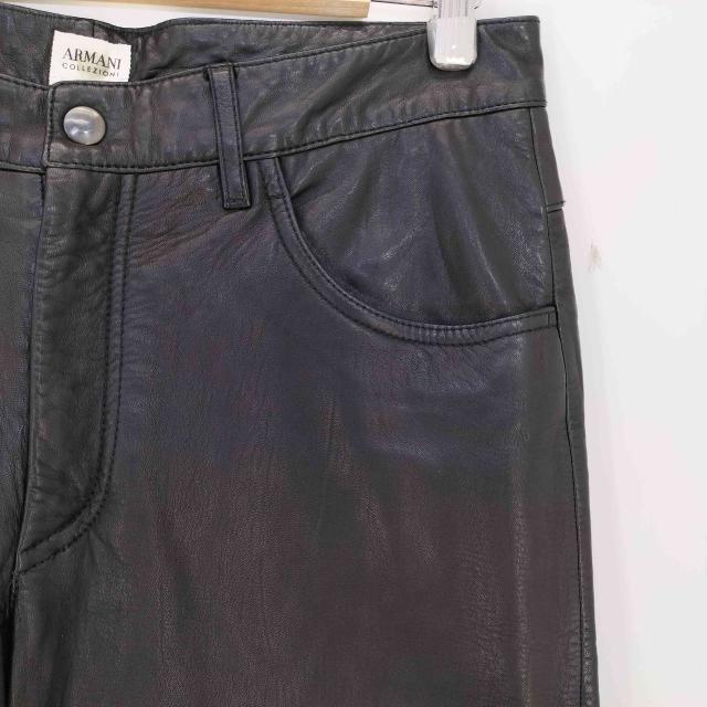 ARMANI COLLEZIONI アルマーニ ラムスキン ワイド レザーパンツ ARMANI COLLEZIONI アルマーニ ラムスキン ワイド レザーパンツ