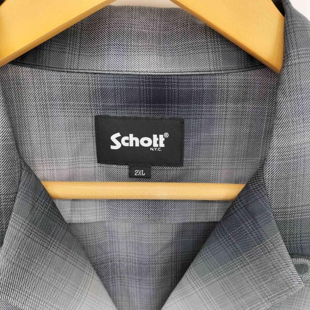 Schott(ショット) OMBRE SS SHIRT オンブレ チェックシャツ メンズ  2XL【中古】【ブランド古着バズストア】 Schott(ショット) OMBRE SS SHIRT オンブレ チェックシャツ メンズ 2XL