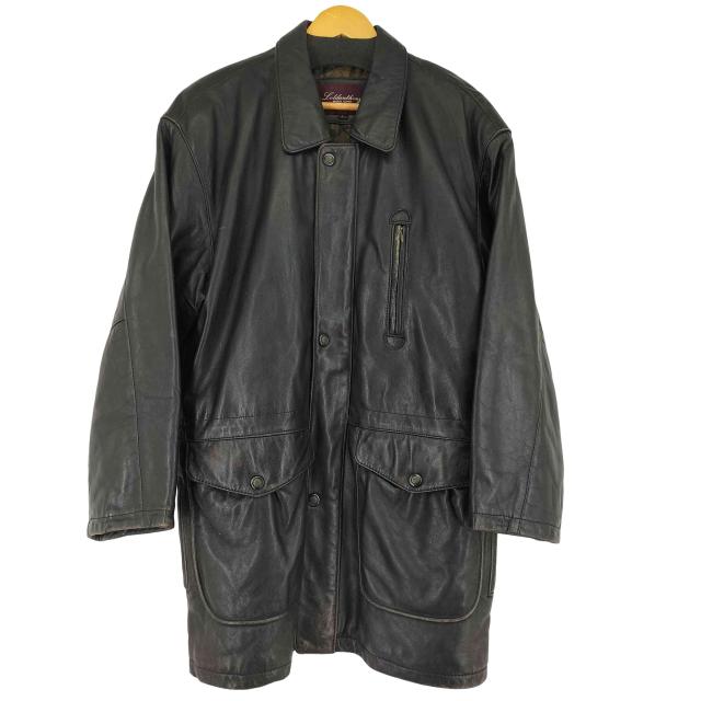 USED古着(ユーズドフルギ) シープスキン 裏地総柄 レザーハーフコート  