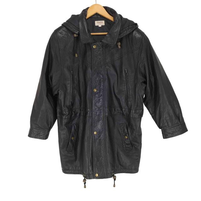 USED古着(ユーズドフルギ) PRETA レザーフーデッドハーフコート メンズ  LL【中古】【ブランド古着バズストア】