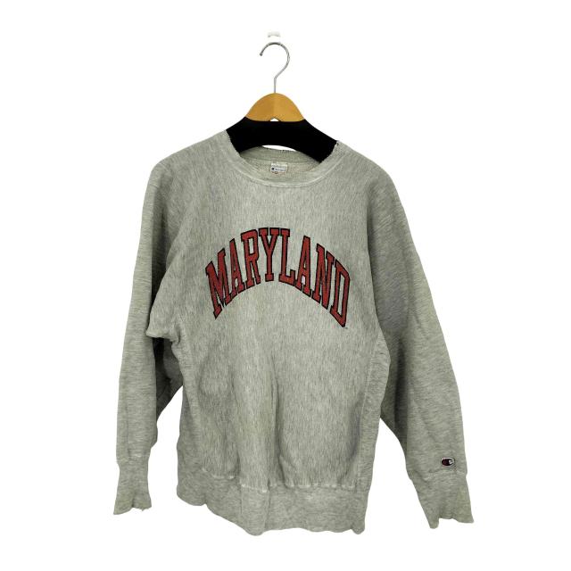 Champion(チャンピオン) 90s USA製 REVERSE WEAVE MARYLAND アーチプリントクルーネックスウェット メンズ L【中古】【ブランド古着バズストア】