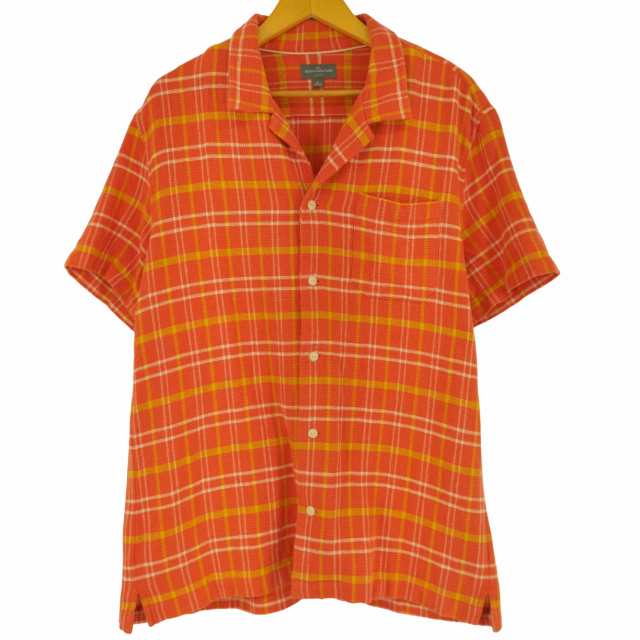 L.L.Bean SIGNATURE(エルエルビーン シグネチャー) 開襟パイルチェックS/Sシャツ Cool Weave Camp Shirt  キャンプシャツ メンズ L【中古｜au PAY マーケット