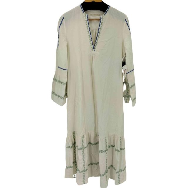 NE QUITTEZ PAS(ヌキテパ) Crimp Cotton Check Embroidery Flare Cuff Dress レディース JPN：M 【中古】【ブランド古着バズストア】