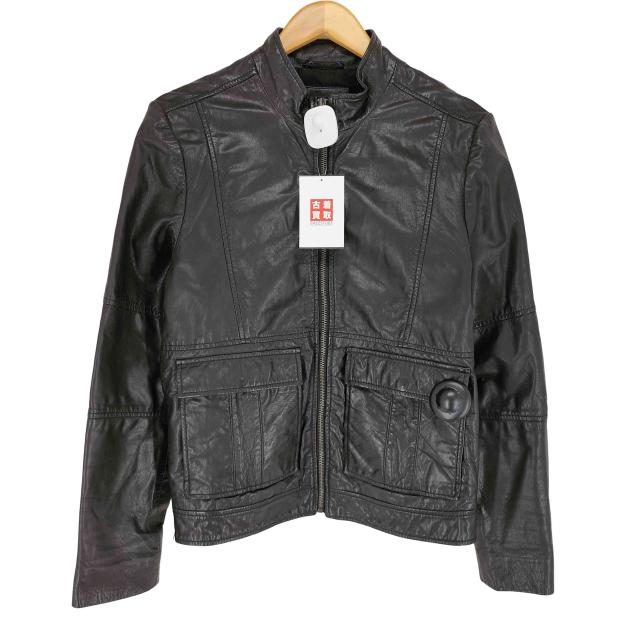 Gap(ギャップ) goat leather 山羊革 スタンドカラー レザージャケット レディース  XS【中古】【ブランド古着バズストア】