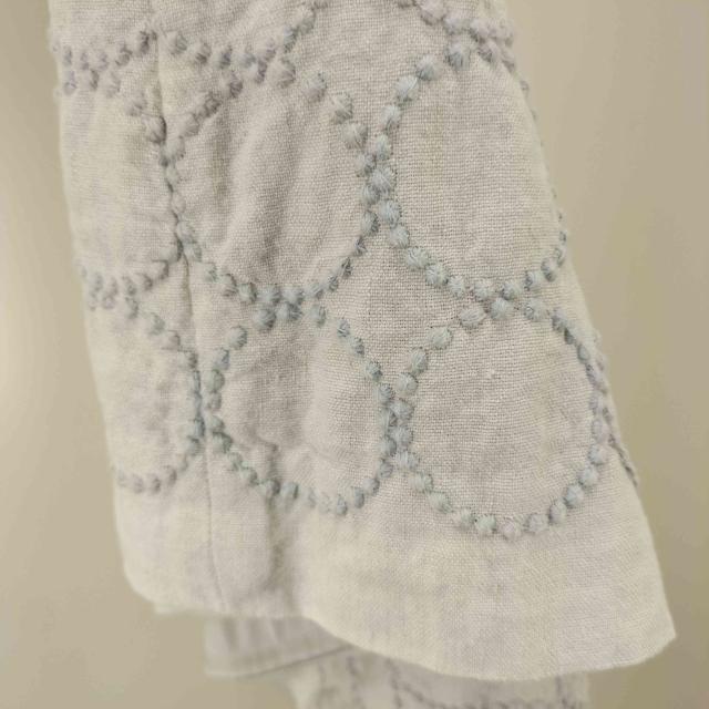 mina perhonen(ミナペルホネン) 18SS タンバリン サークル刺しゅう コットン リネン ワンピース レディース  36【中古】【ブランド古着バズストア】 mina perhonen(ミナペルホネン) 18SS タンバリン サークル刺しゅう