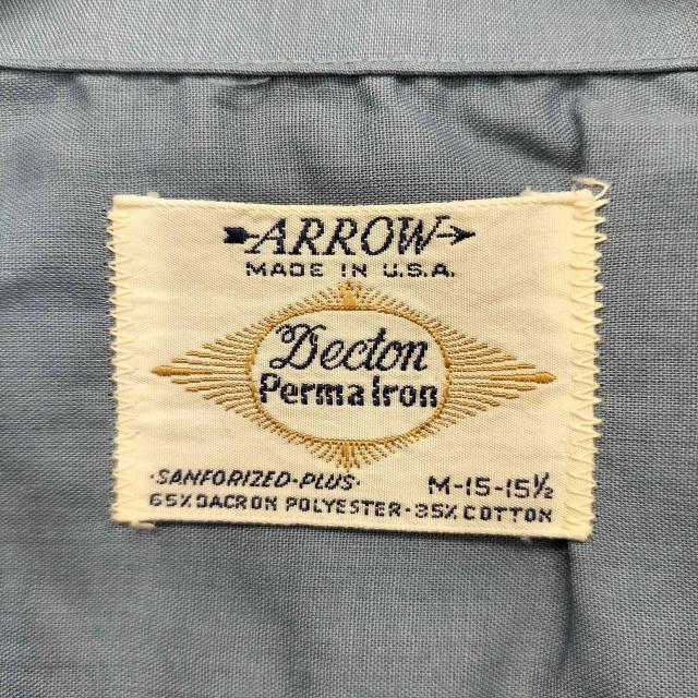 ARROW(アロー) 60S Decton Permairon オープンカラーシャツ メンズ JPN：M 【中古】【ブランド古着バズストア】_5