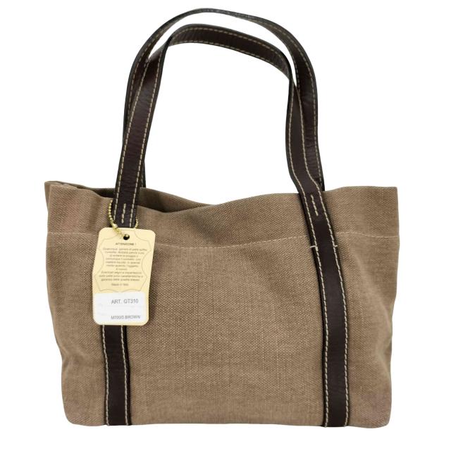 GLOBE TROTTER(グローブトロッター) レザーハンドル キャンバスハンドバッグ レディース 表記無 【中古】【ブランド古着バズストア】