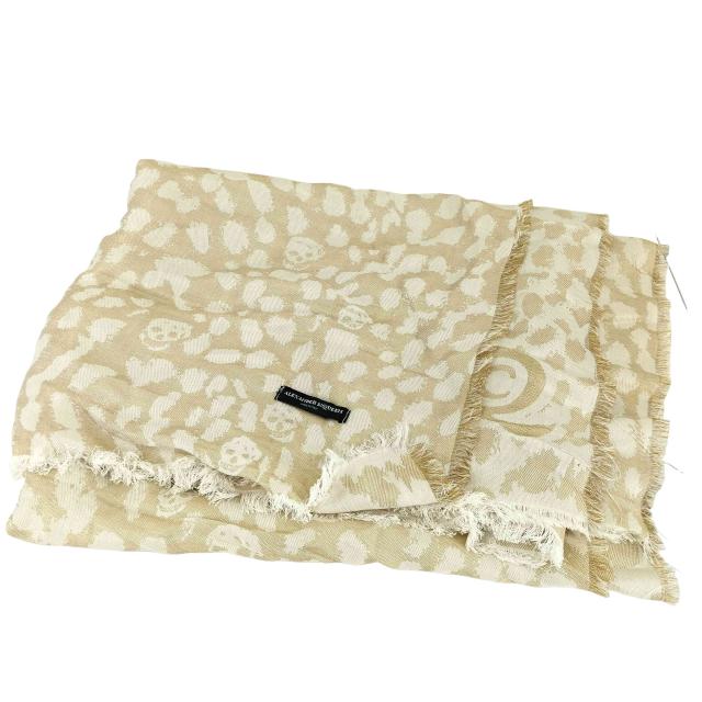 Alexander McQueen(アレキサンダーマックイーン) シルク混 レオパード柄 大判ストール レディース 表記無 【中古】【ブランド古着バズストア】