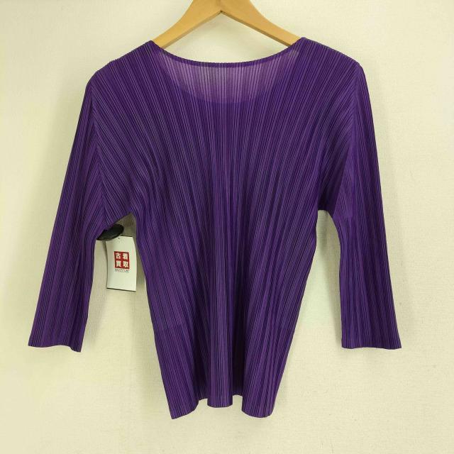 美品　プリーツプリーズ　カットソー　イッセイミヤケ　パープル　サイズ3　M PLEATS PLEASE ISSEY MIYAKE(プリーツプリーズイッセイミヤケ) 20AW