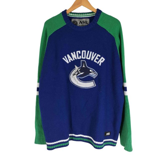 USED古着(ユーズドフルギ) 90s ILANCO NHL チームロゴ刺繍 ラグランニット メンズ import：XL 【中古】【ブランド古着バズストア】の通販は