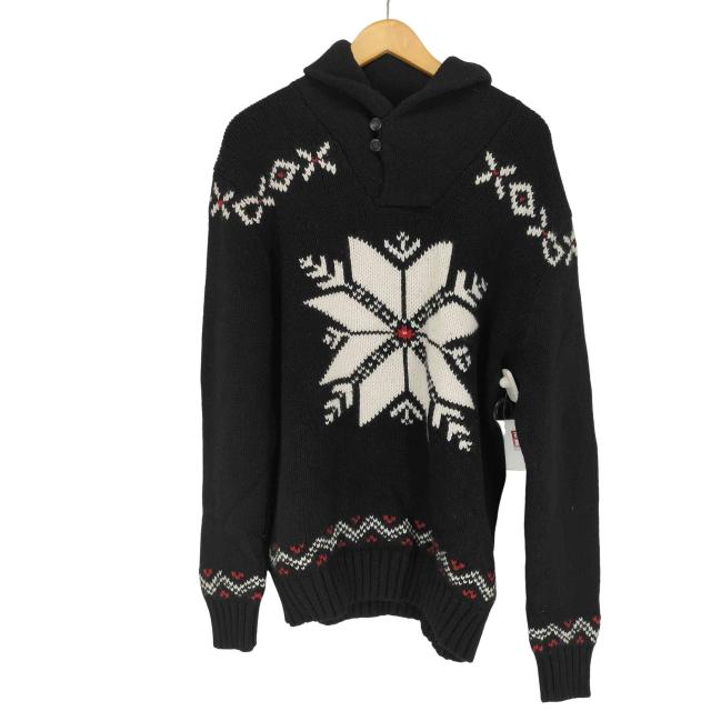 Polo by RALPH LAUREN(ポロバイラルフローレン) カシミヤ混 コットンニット スノーフレーク  ショールカラー セーター メンズ JPN：XL 【中古】【ブランド古着バズストア】