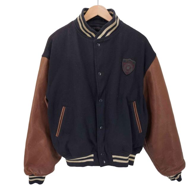 Polo by RALPH LAUREN(ポロバイラルフローレン) 90s エンブレム付き  袖レザー スタジャン メンズ JPN：L 【中古】【ブランド古着バズストア】